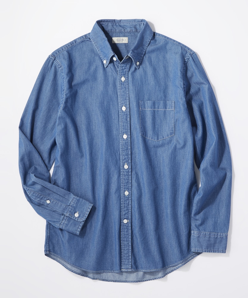 デニムボタンダウンシャツ メンズ(S 中濃色): トップス｜Right-on公式