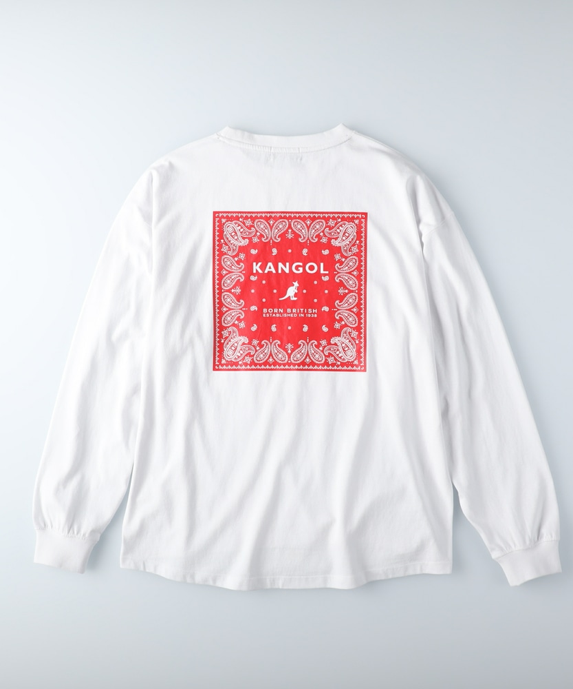 ペイズリーボックスプリントロンT ウィメンズ(M ホワイト): トップス