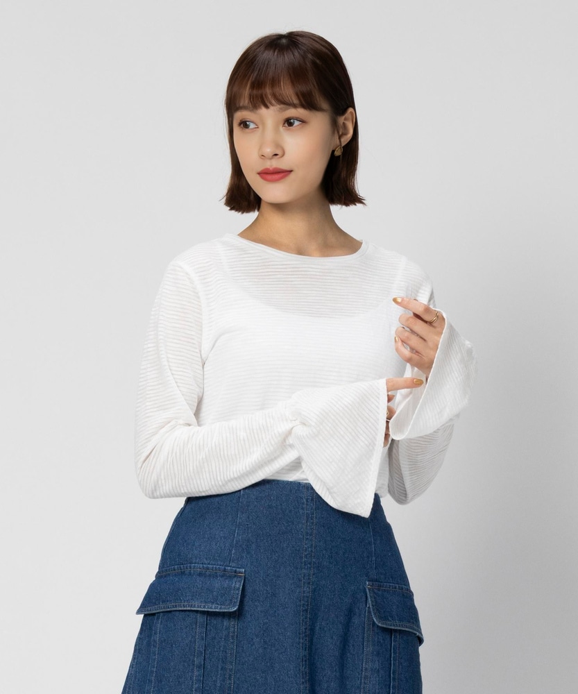 フレアスリーブ長袖Tシャツ(S オフシロ): トップス｜Right-on公式
