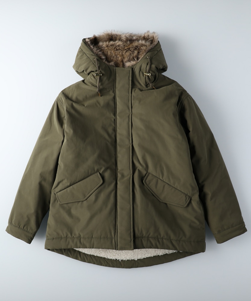 フェイクファーモッズジャケット(M オリーブ): ジャケット/アウター