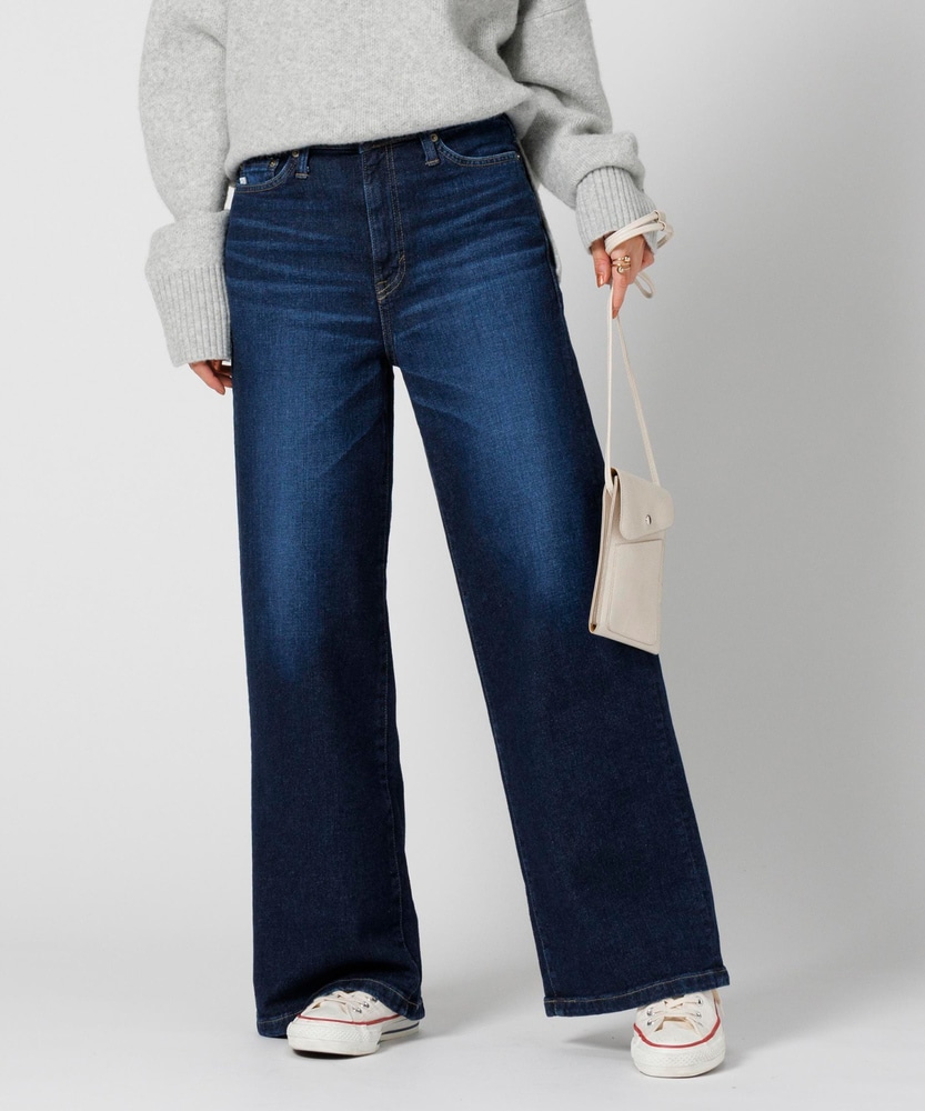 LISA」ワイドフレアパンツ【自宅で試着、返品送料無料】(XS 濃色