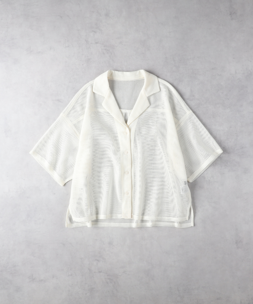 メッシュ開襟シャツ(M オフシロ): トップス｜Right-on公式オンライン