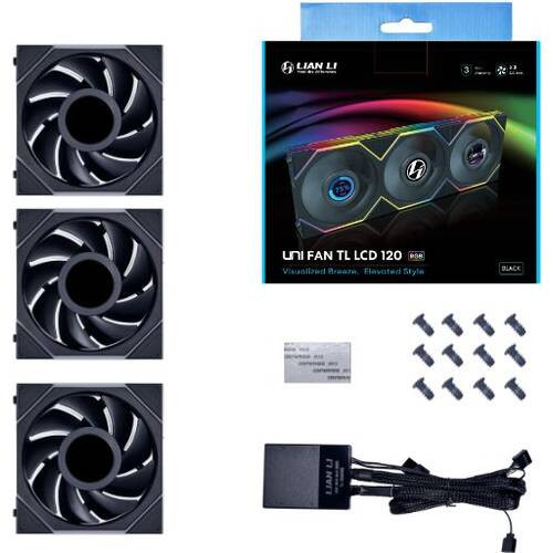 Lian Li リアンリー UNI FAN TL LCD 120 BK 3PACK UF-TL120-LCD-3B