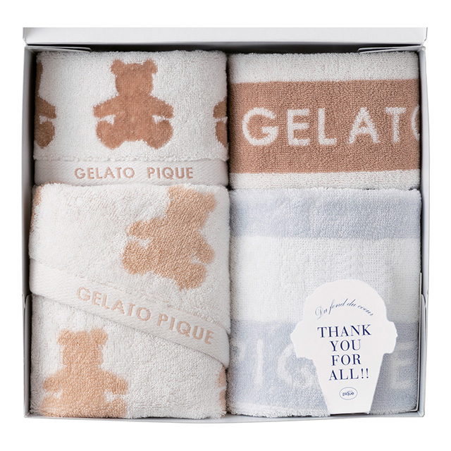 ジェラート ピケ[gelato pique]のベア柄タオル4枚セット｜お祝い