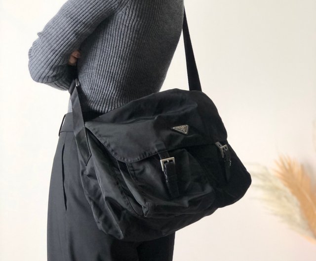 日本直送 名牌中古包 】PRADA プラダ トライアングルロゴ ナイロン