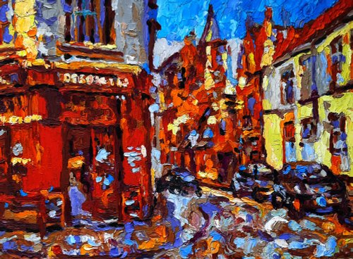 ロシア 街並み絵画オリジナルアートヨーロッパの街並み油絵