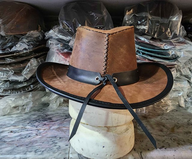 送料無料】パキスタン サイクロン ウエスタン ブラウン レザー