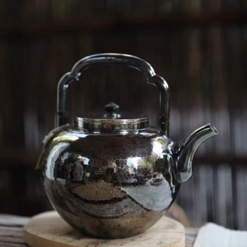 尚幀品吳經提梁銀壺純銀燒水壺銀壺純銀9999 純手工1300cc 尚幀品手工銀