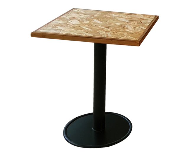 台湾 OSB ボード 円柱脚 ディスクフットテーブル スクエアテーブル