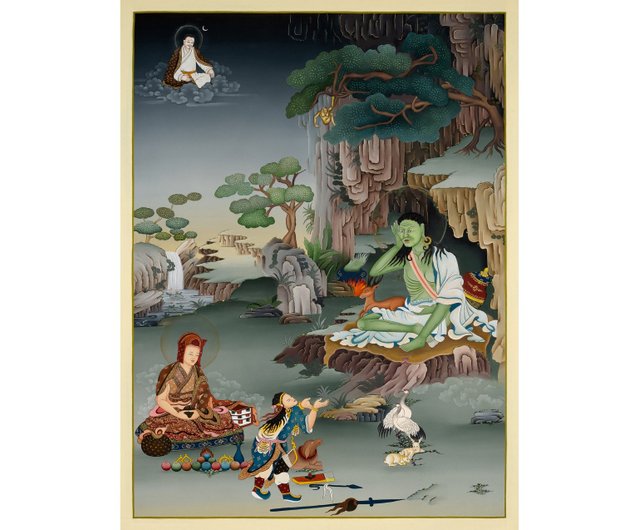 送料無料 50%OFF】ネパール チベット仏教美術 手描きのミラレパ