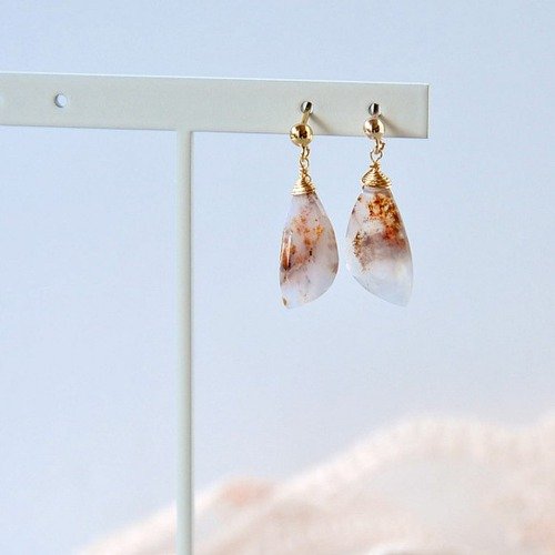14kgf/[自然美]デンドリティックアゲートピアス mumu jewelry | ピアス