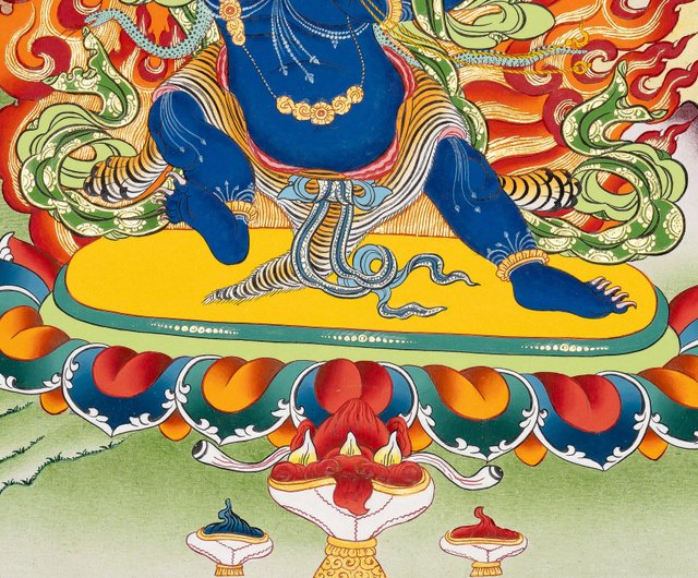 ネパール チベット仏教の金剛手菩薩のタンカアート Boudha Stupa