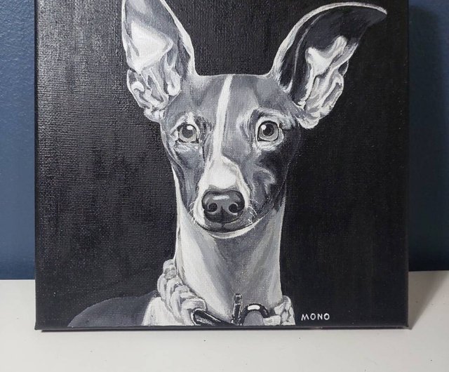 送料無料】タイ ペットの肖像画、アクリル絵の具、20x20 cm、犬と猫の