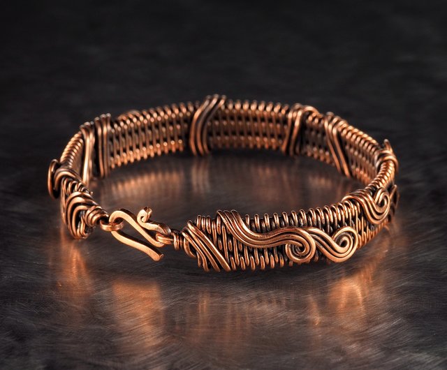 ロシア 彼女のための純銅ブレスレットユニークなワイヤーラップメタル