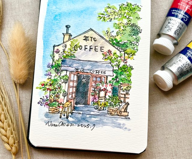 台湾 【体験・アクティビティ】水彩スケッチ・カフェ・手描き体験
