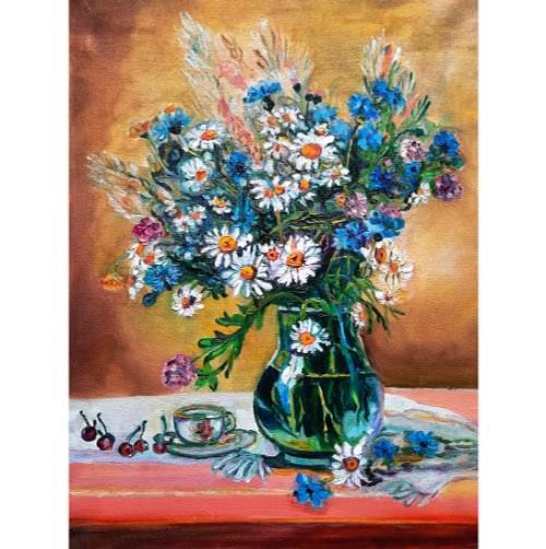 送料無料】ロシア 花瓶の花の絵画オリジナルの油絵アート壁の装飾