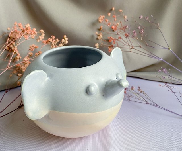 台湾 植木鉢 花入 陶芸 手作り陶器 ツーもち-陶磁器 - Pinkoi