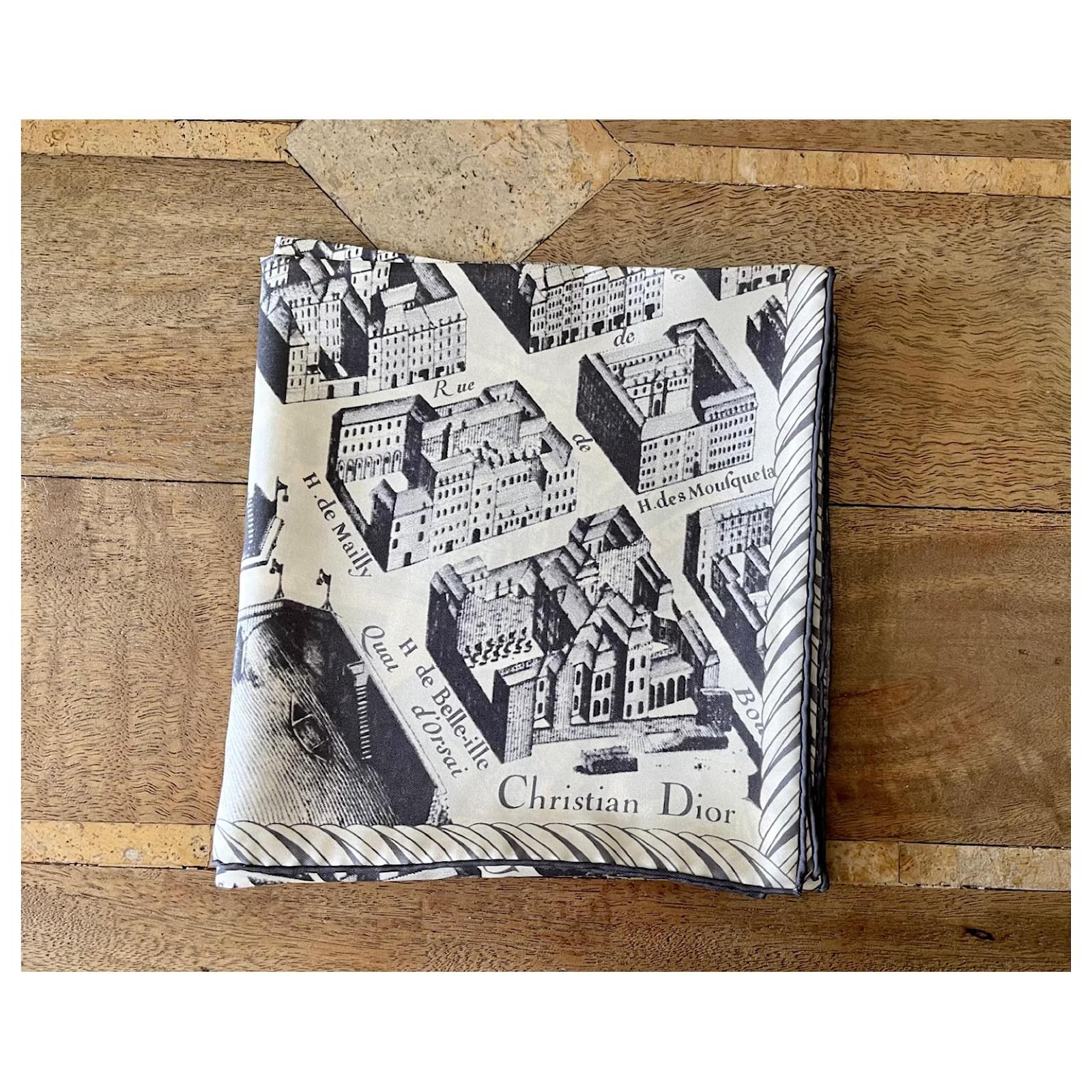 Christian Dior Square Map of Paris 100% silk twill 88 x 86 cm