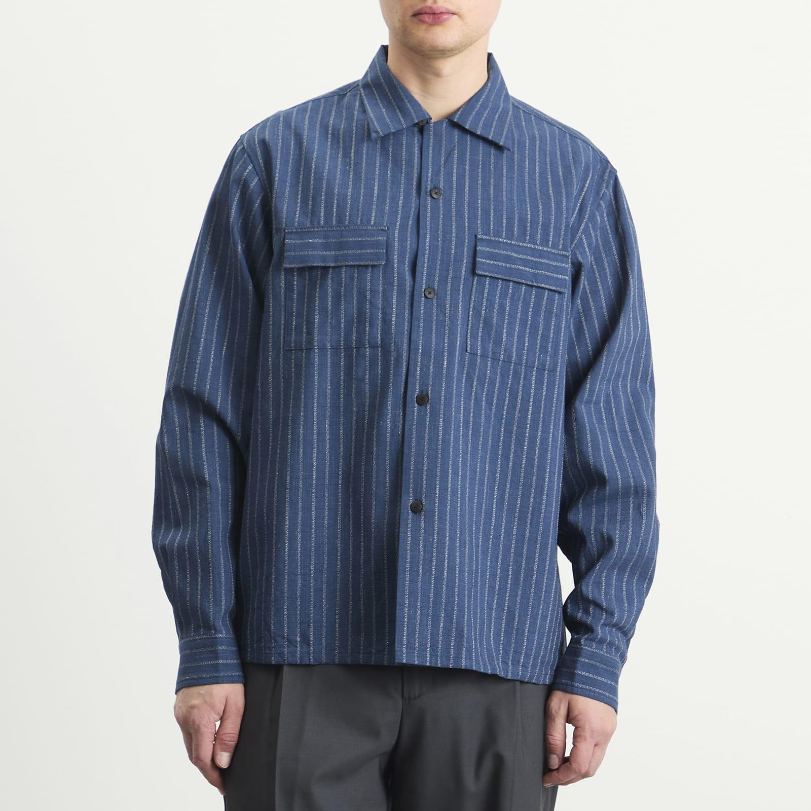 Visvim Keesey Stripe Shirt in Blue for Men | Lyst