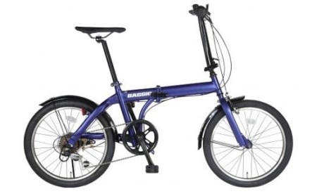 BAGGIO 防災対応20型6スピードノンパンク折りたたみ自転車 色：ブルー