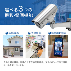 防犯カメラ 屋外 256GB SDカードレコーダー内蔵カメラ ASM03FHD 防犯