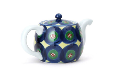 源右衛門窯 染錦丸紋 後手 急須 食器 お茶ポット ティーポット 有田焼