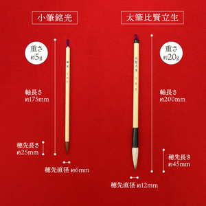 水沢筆セット(太筆比賢立生2本・小筆銘光2本) 書道 伝統工芸品 文房具