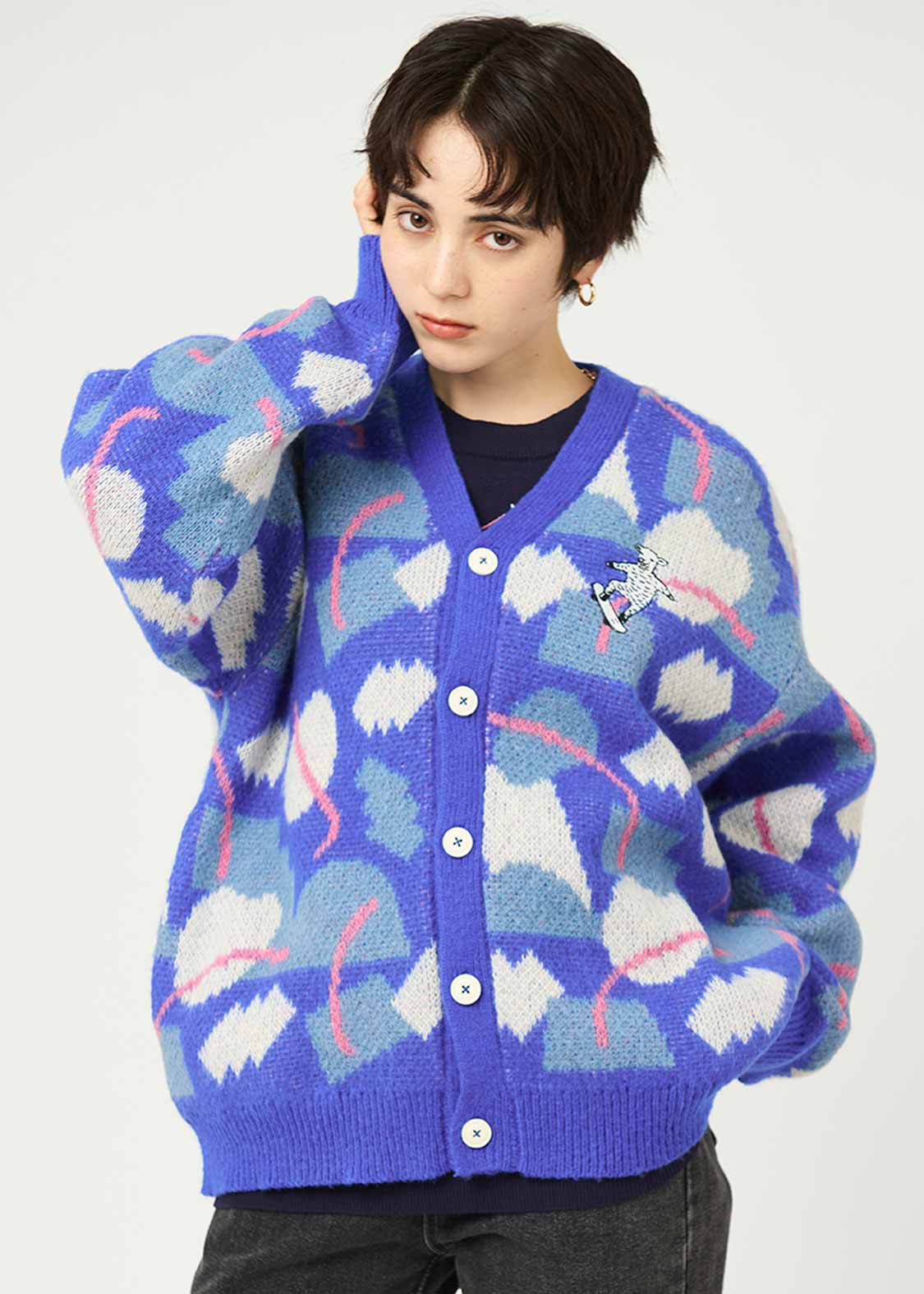 ラムチョップスケート｜ウォッシャブルジャカードシャギーニット