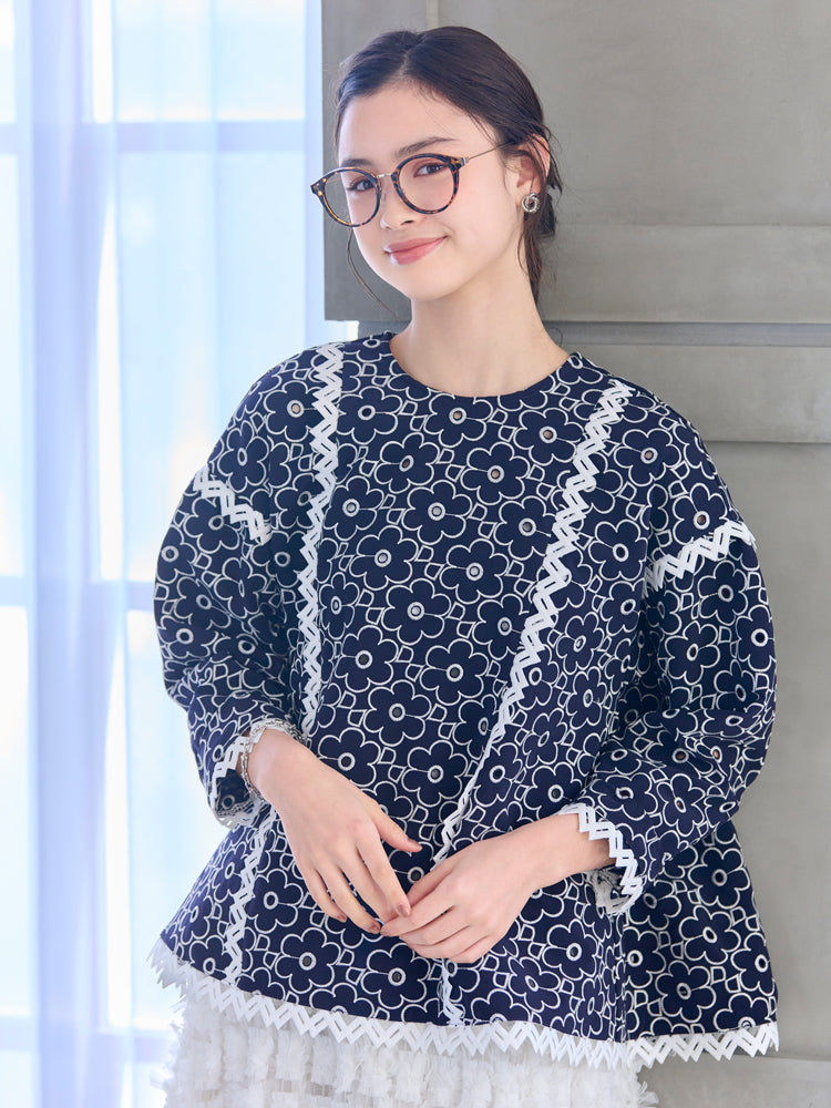 Cabbage フラワーパターン刺繍トップス |【公式】Chestyオンラインショップ