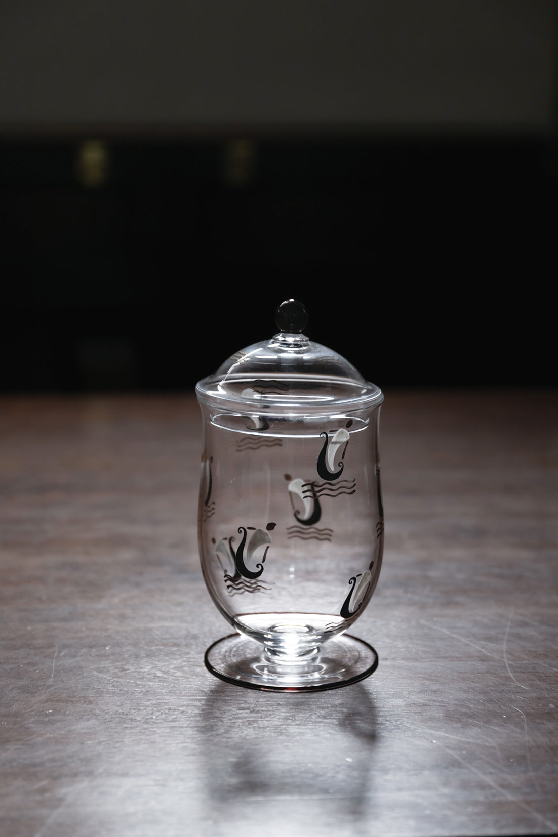 ムラーノガラス（ベネチアングラス）〈オブジェ／置物〉蓋物「NAVI