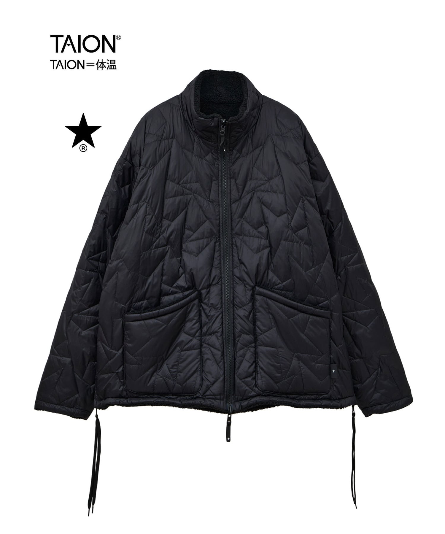 TAION】MILITARY STAR☆ QUILTING ＆ BOA REVERSIBLE STAND JACKET
