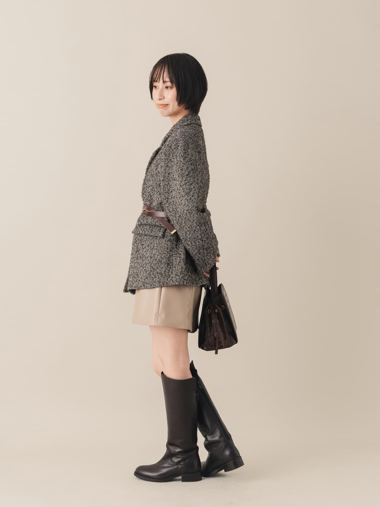 ネップツイードジャケットコート | 小柄・低身長女性向けファッション