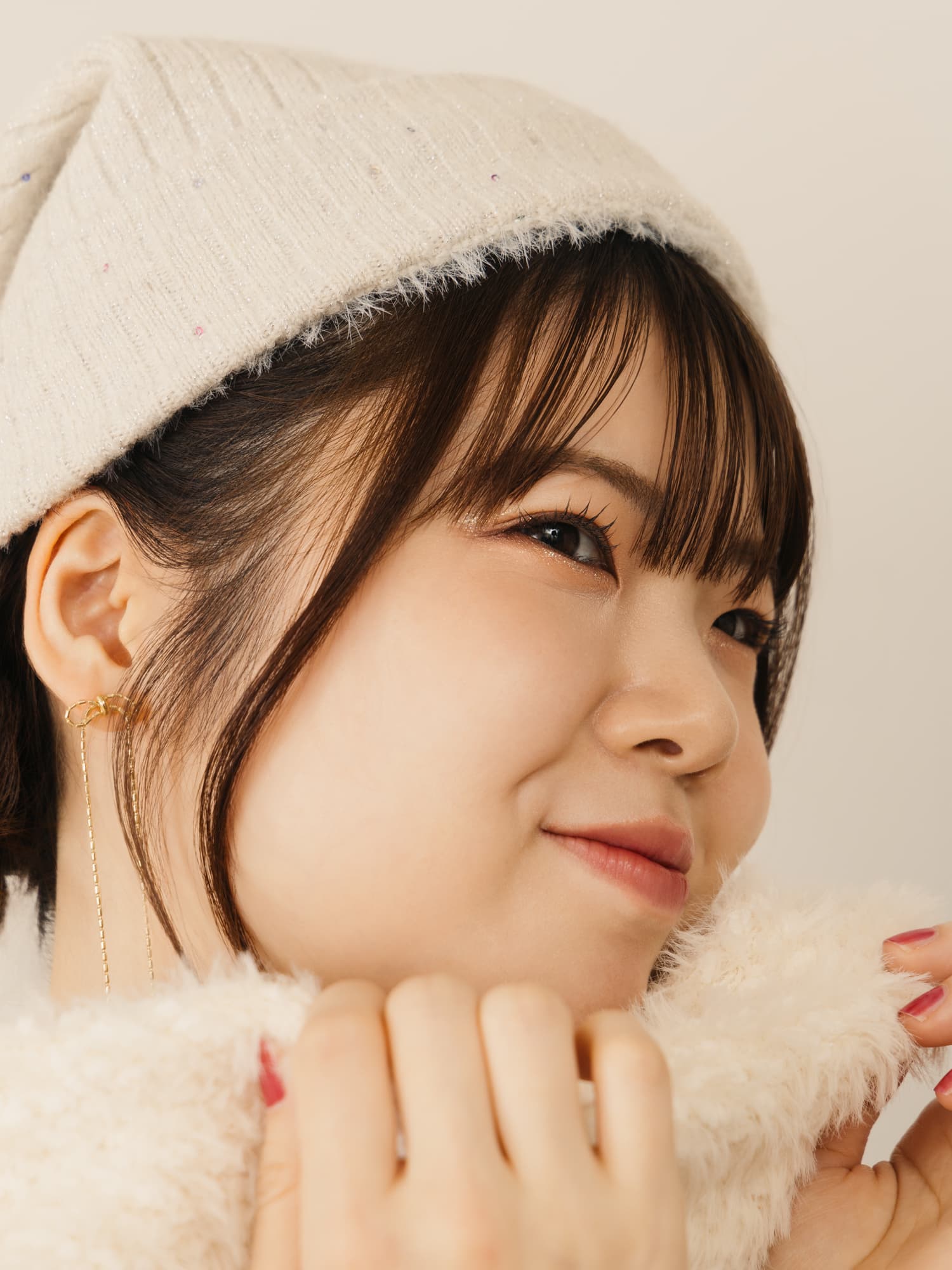 YUNA SANTA】スパンコールニットキャップ | 小柄・低身長女性向け