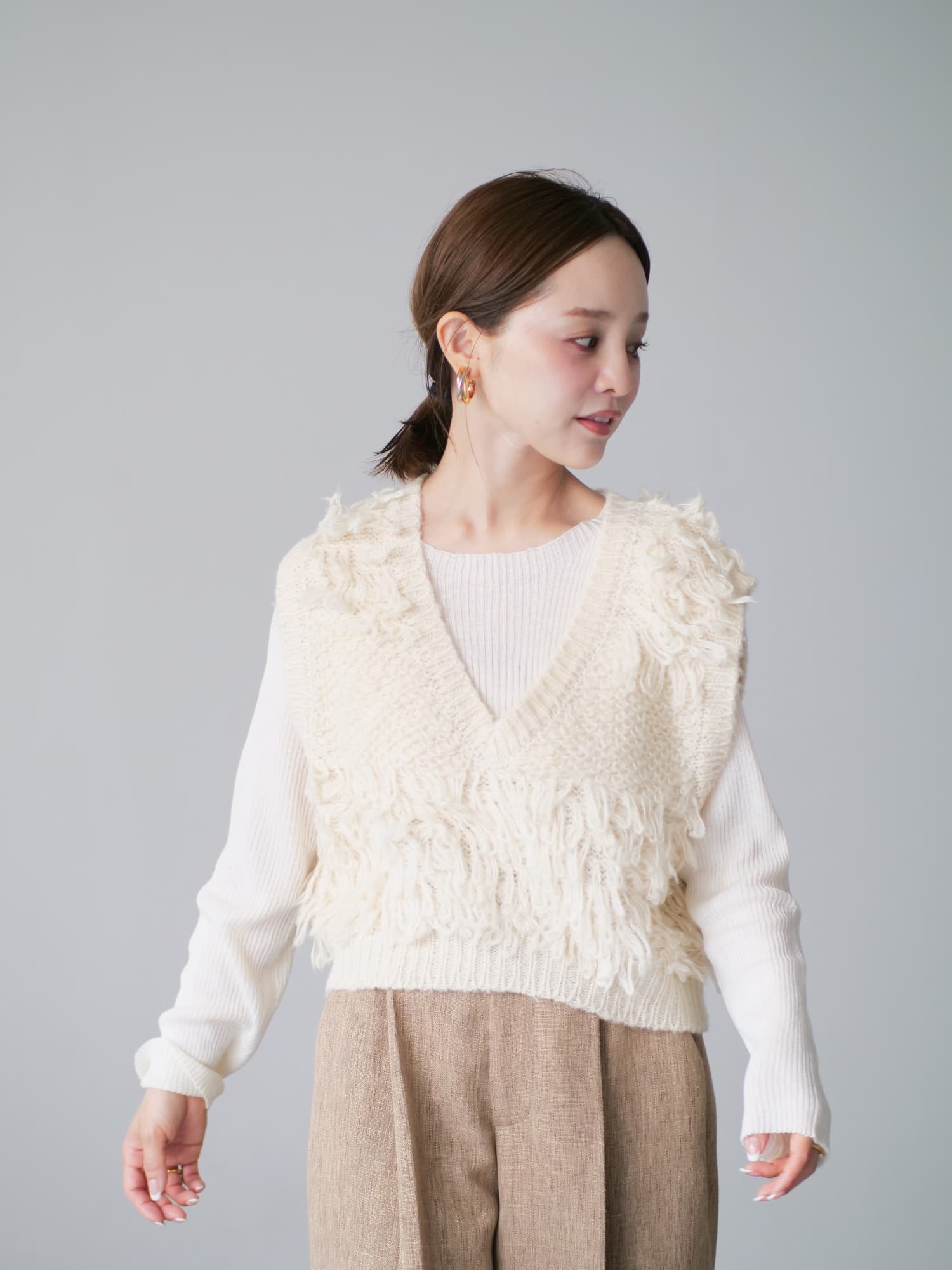 田中亜希子さんコラボ】ループフリンジベストセット | 小柄・低身長