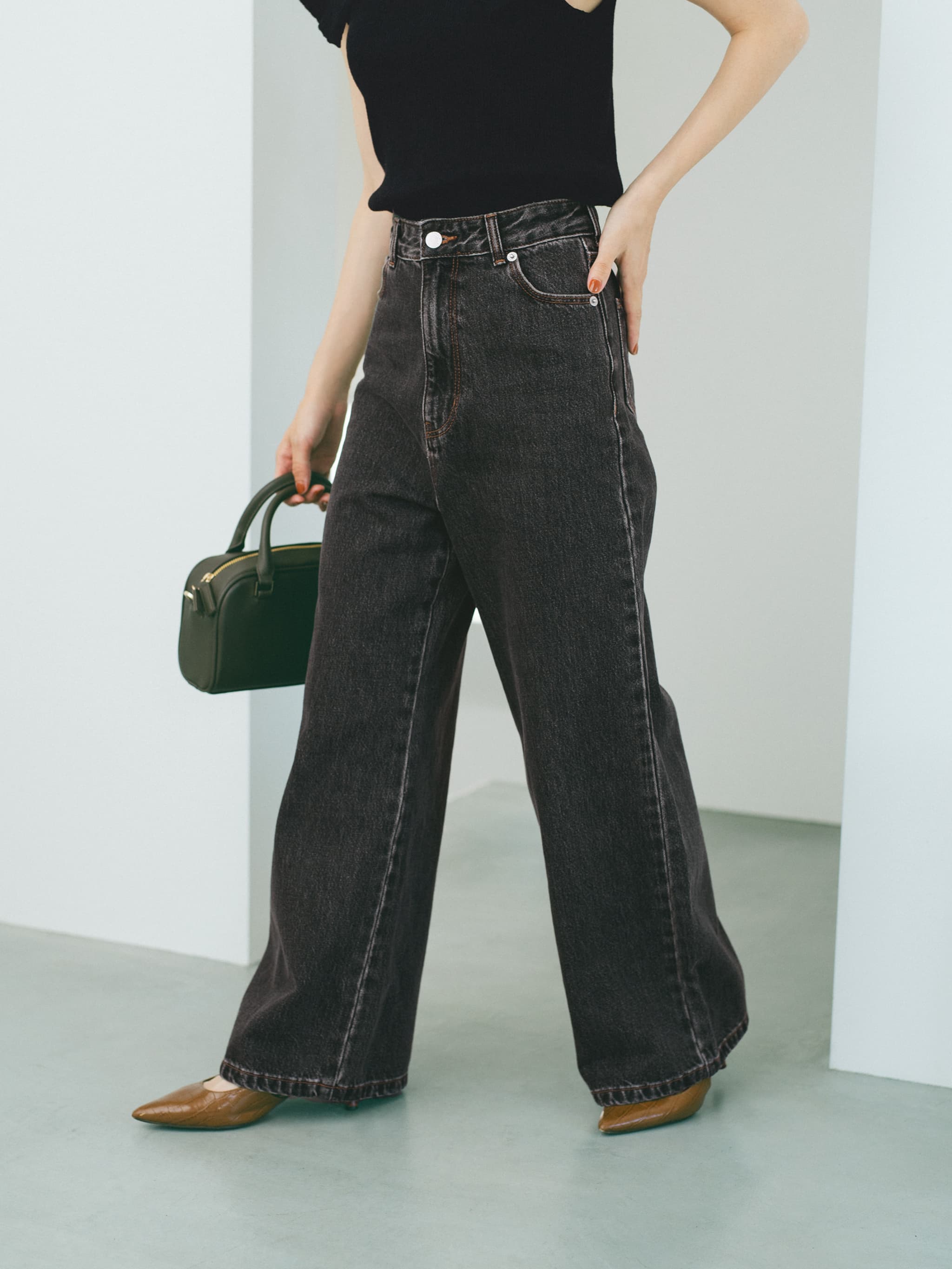 KUROKI DENIM フレアワイド-short & regular | 小柄・低身長女性向け