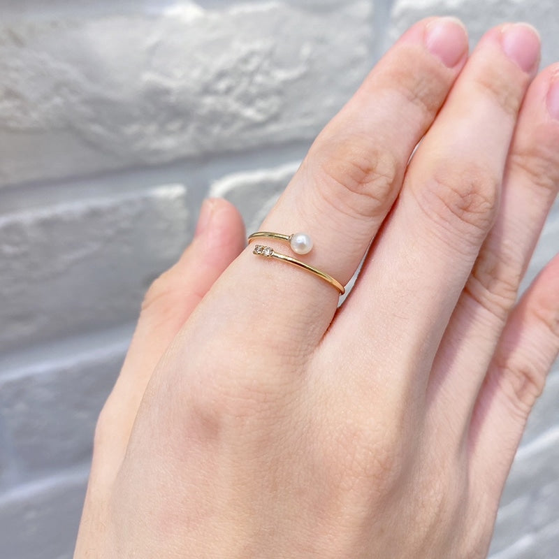 K18YG アコヤパール×ダイヤリング – COLETTE GIFT