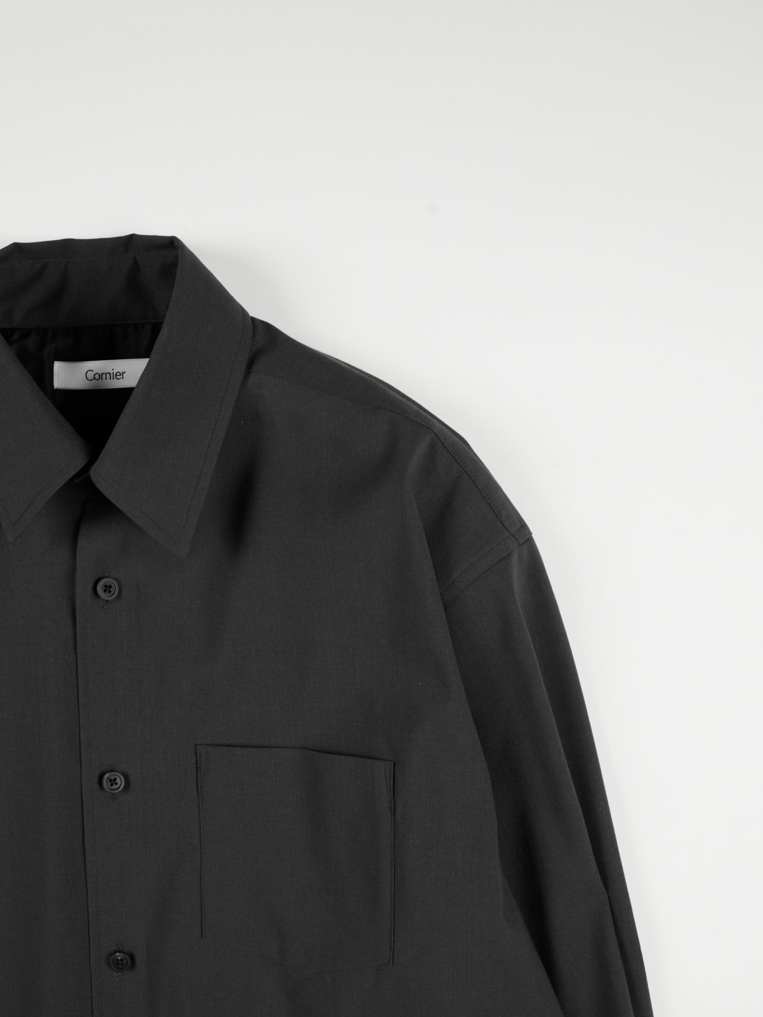 Super160's WOOL/PAPER SHIRTS｜BLACK – Cornier
