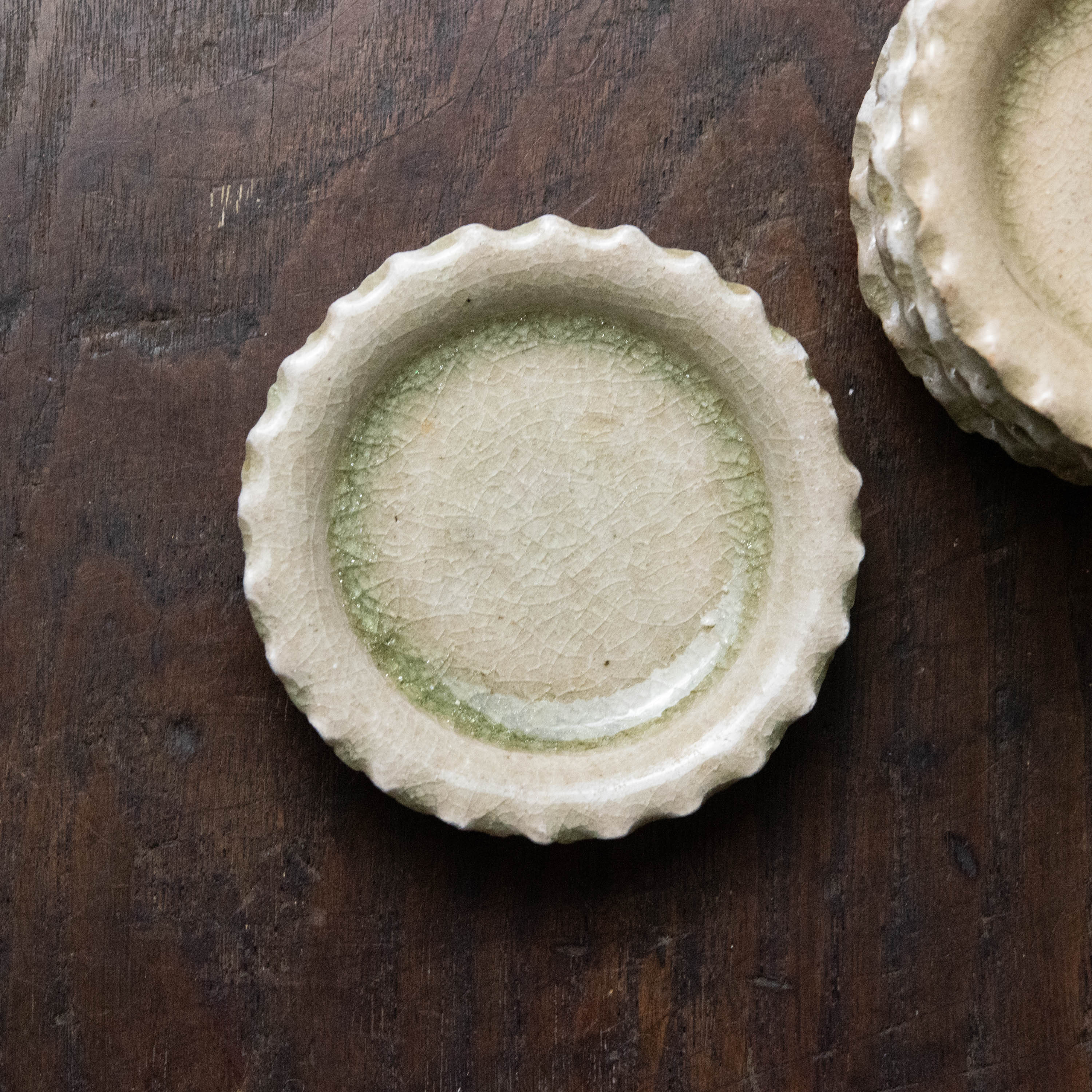 陶磁器 :: 御深井釉 輪花皿 5枚 | COTTOU.JP 骨董の通販マーケットプレイス