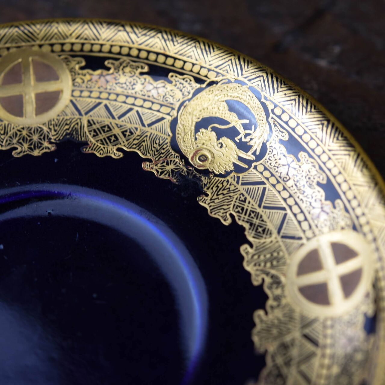 陶磁器 :: 7代目錦光山 京薩摩 瑠璃釉デミタスカップ&ソーサー