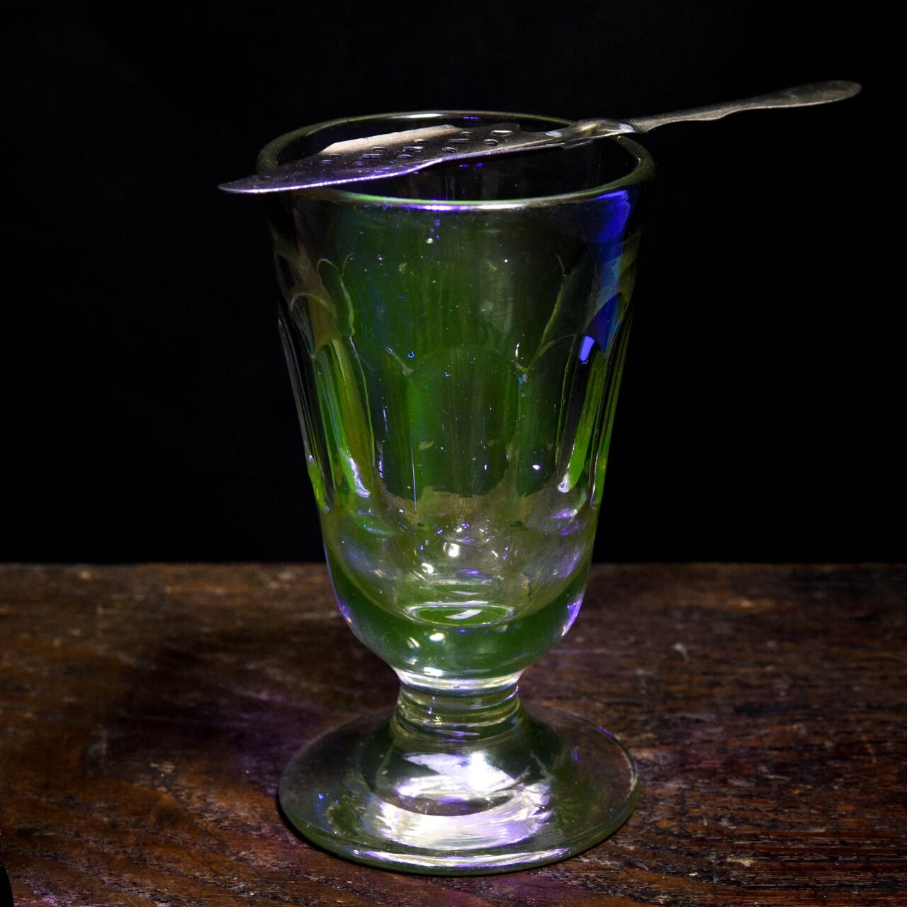 ガラス :: ゴブレットグラス&アブサンスプーン 19世紀末頃フランス