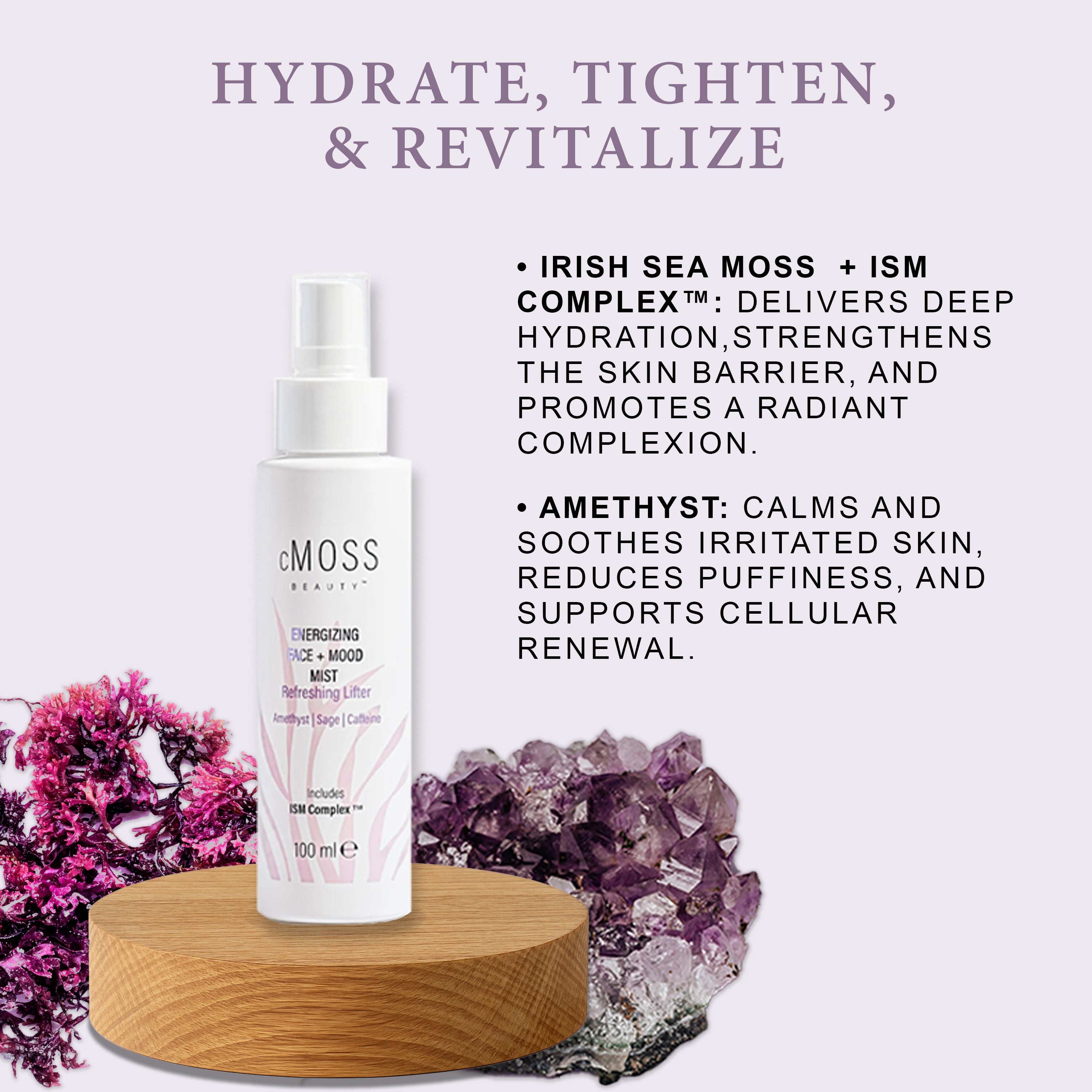 Sea Moss Infused Energizing FACE+MOOD Mist – cMOSS BEAUTY®