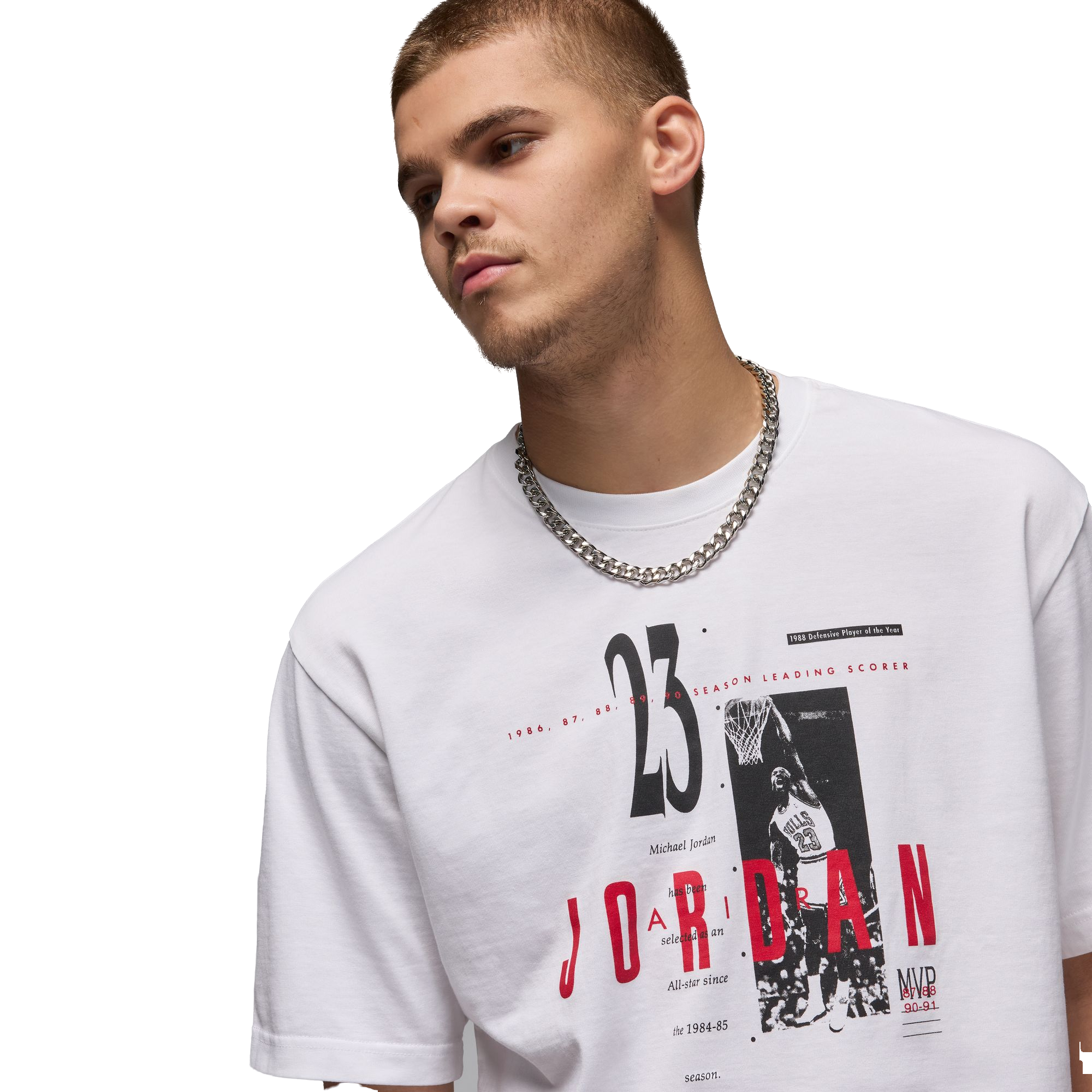 Jordan Men's Graphic Cotton Crew Neck Tee - White