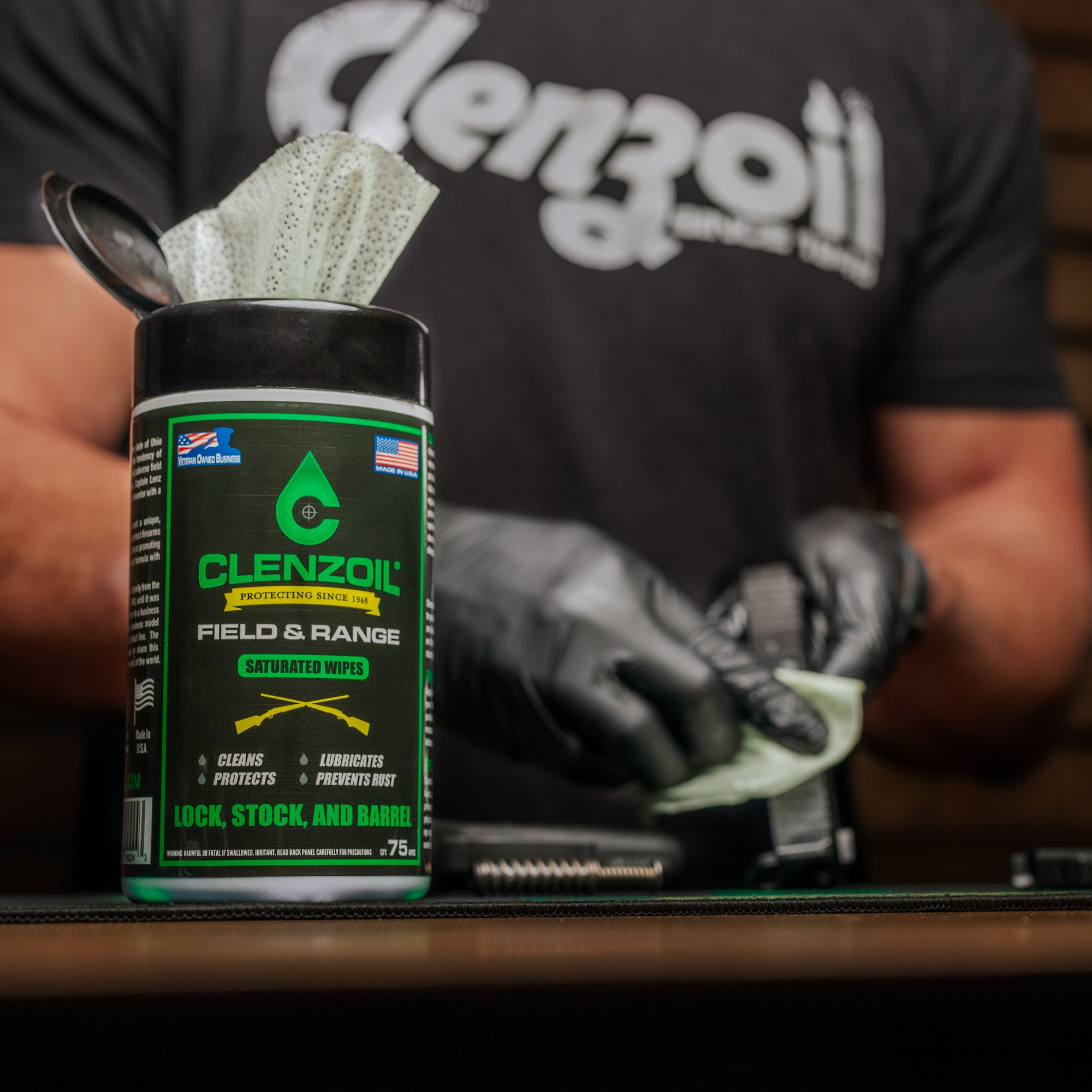 Clenzoil CLP - Field & Range – Pre-Saturated Gun Cleaning Wipes - 75 C