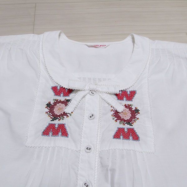 白ロゴ&花刺繍タブリエ - ピンクハウス通販｜リサイクルブティックClub