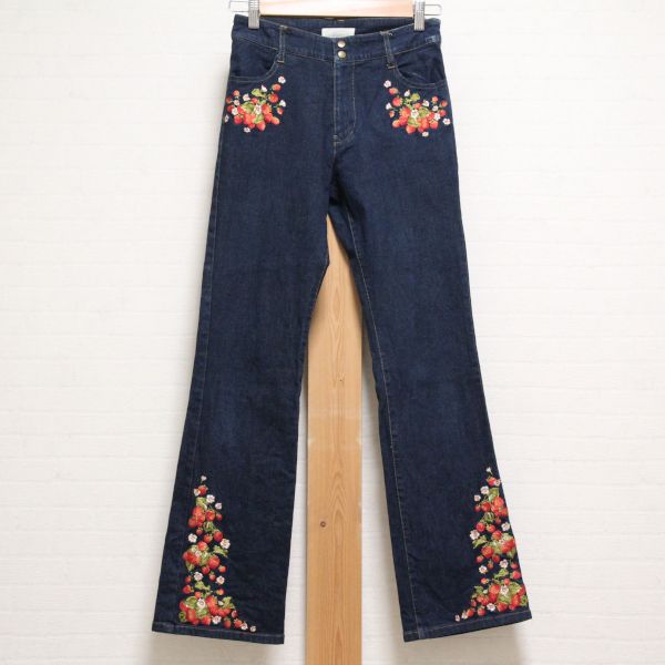 紺苺刺繍デニムパンツ【M】 - ピンクハウス通販｜リサイクルブティック