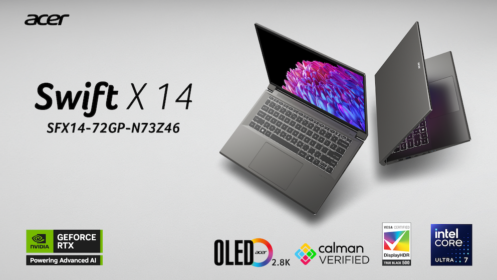 NVIDIA Studio対応、クリエイター向け軽量AIノートパソコン 「Swift X