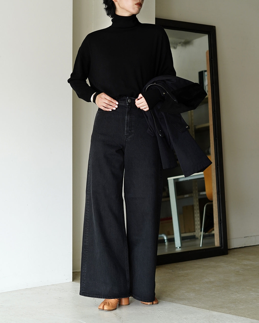 サクラ SACRA エクストラ ファイン メリノウール タートル ニット