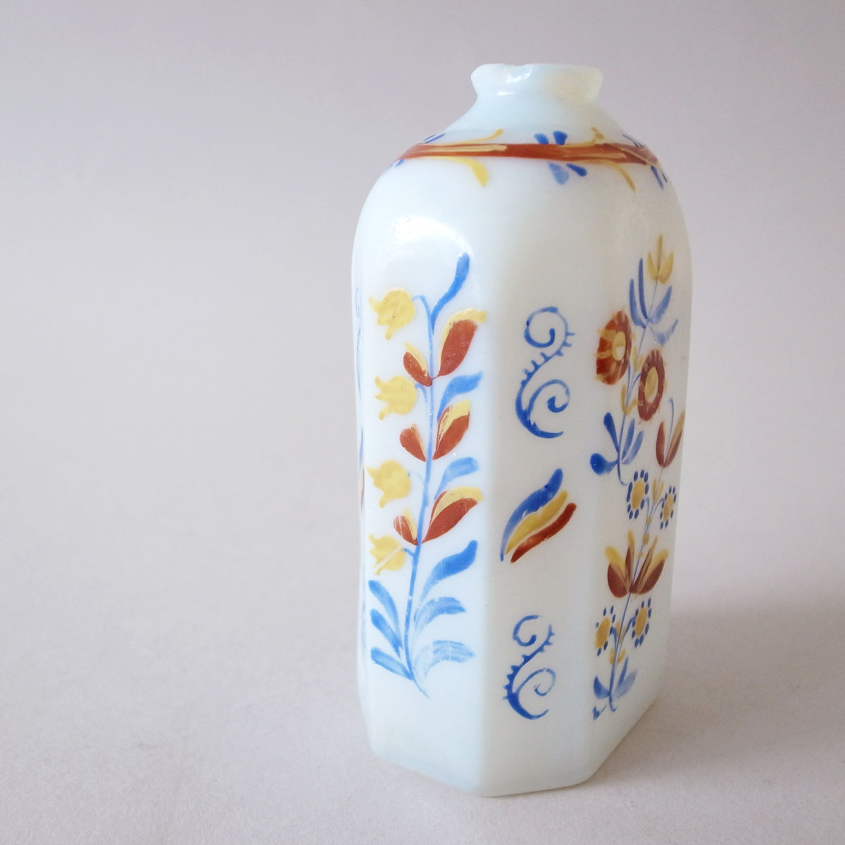 アンティーク 18世紀 エナメル彩 ミルクガラスボトル | アンティーク