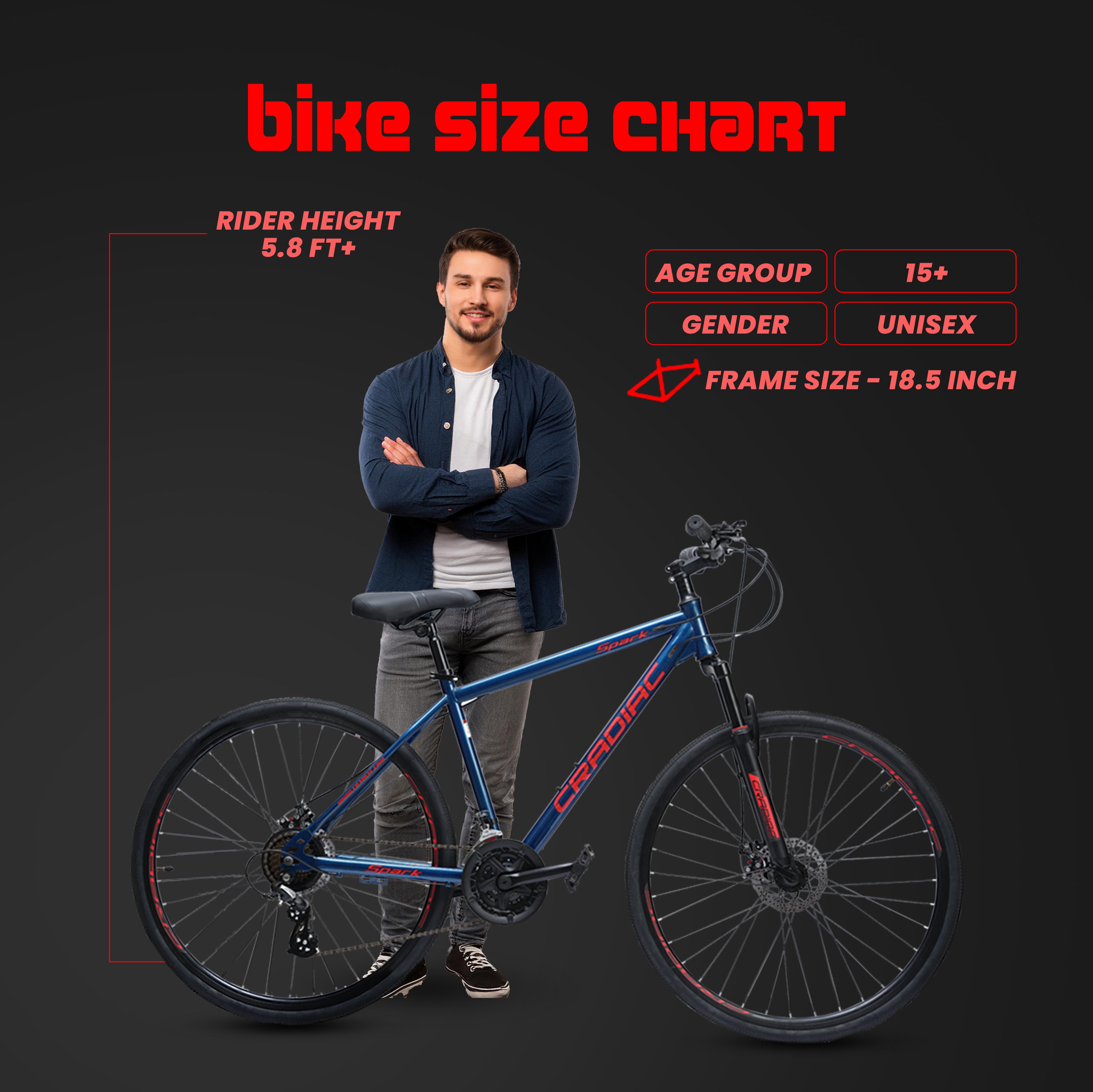 CRADIAC Spark 21 Speed | 18.5 INCH HI-TENSILE Steel Frame | 700C T