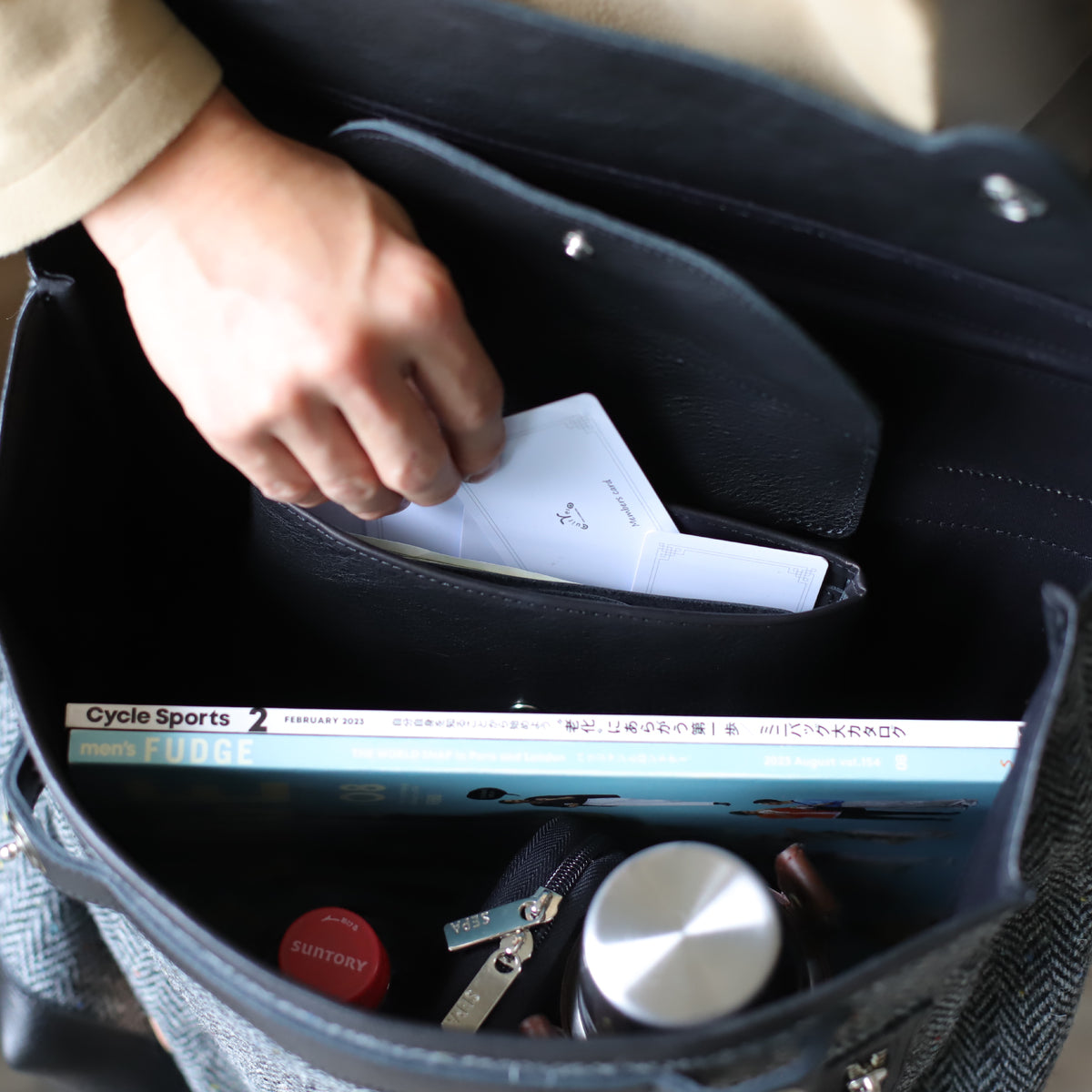 ポストマンバッグ メッセンジャーポストマン ｜ ハリスツイード 牛革